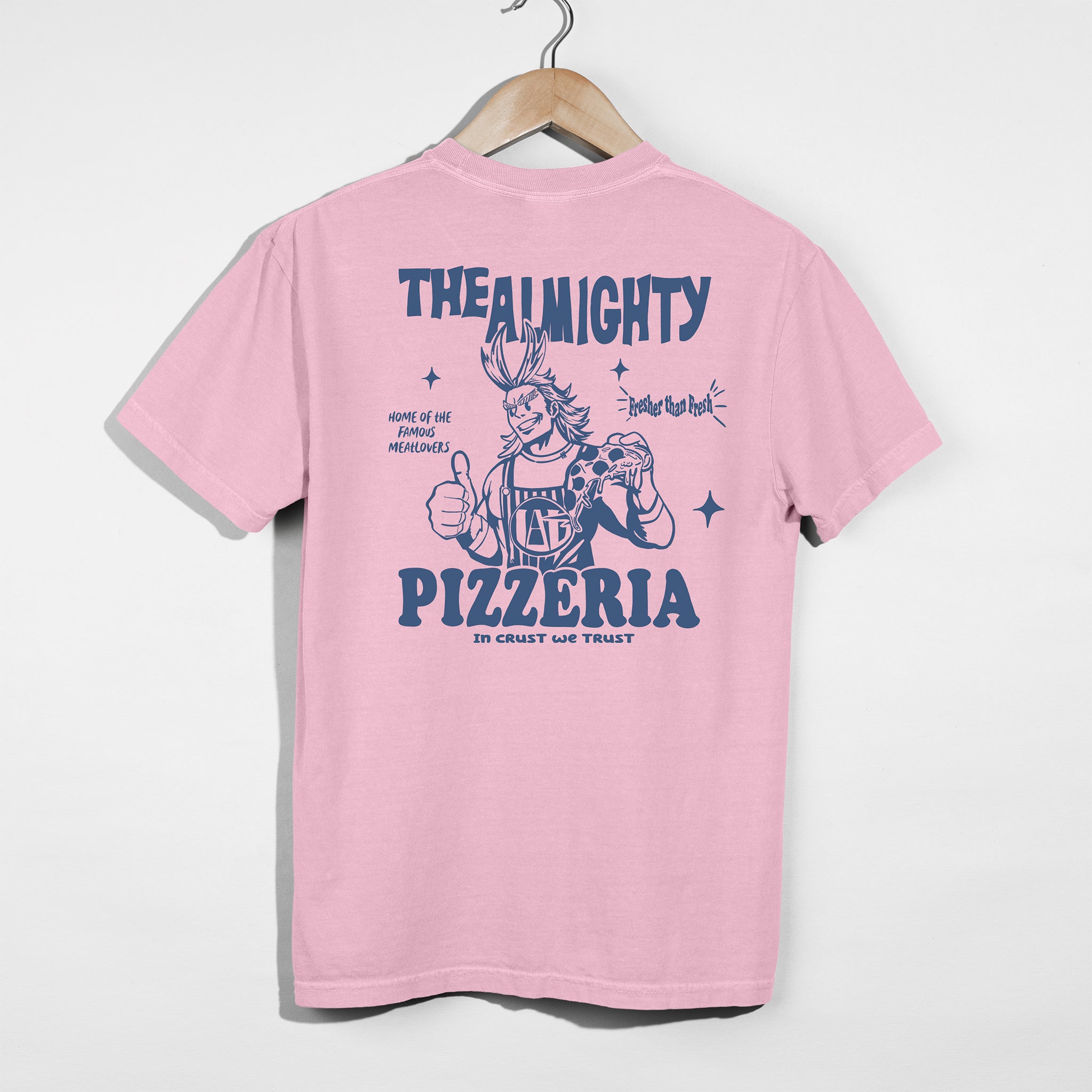 All Might Pizzeria Anime Shirt - Blue Edition