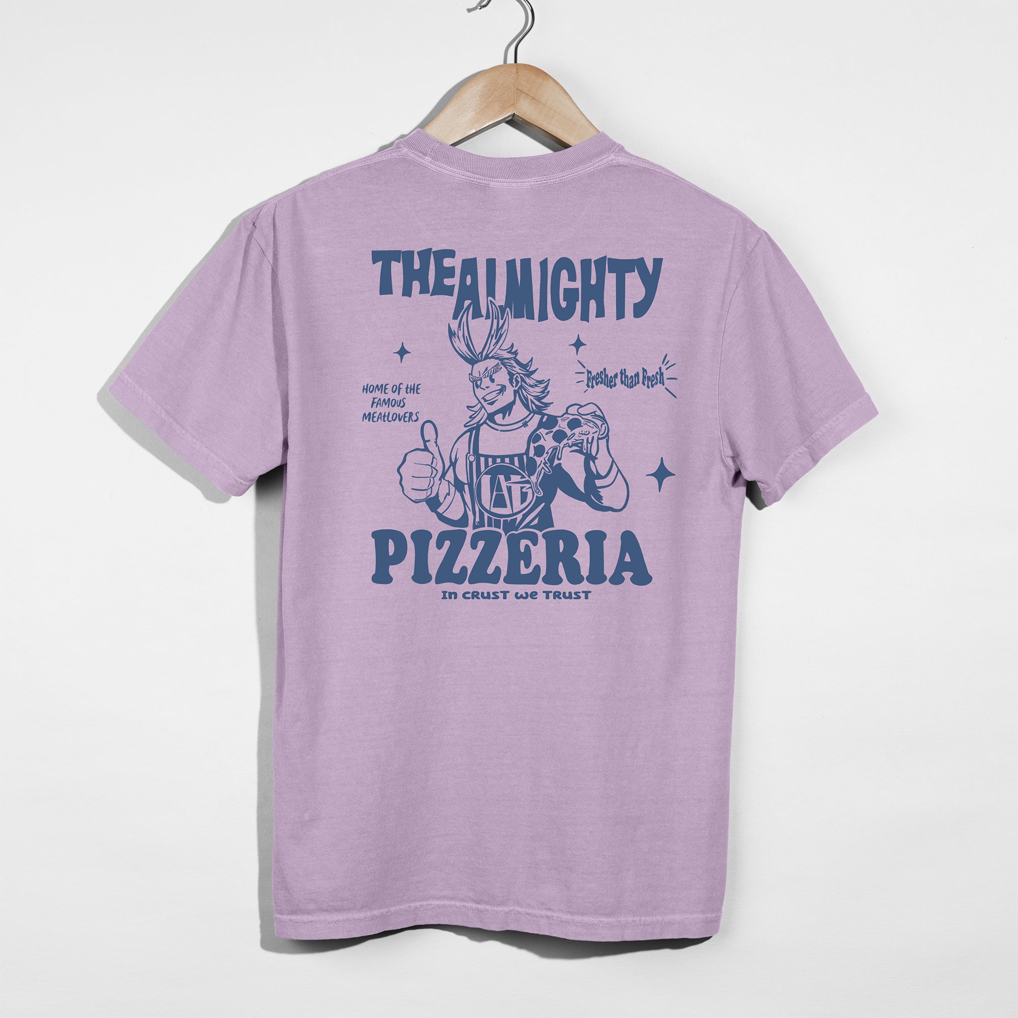 All Might Pizzeria Anime Shirt - Blue Edition