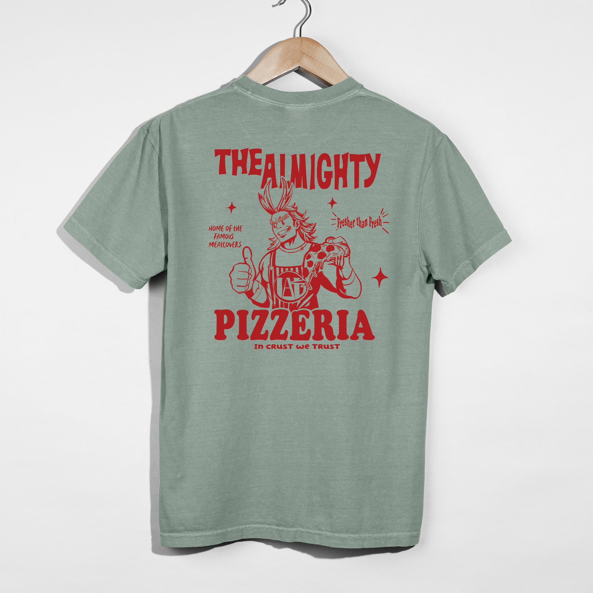 All Might Retro Pizza Anime Shirt