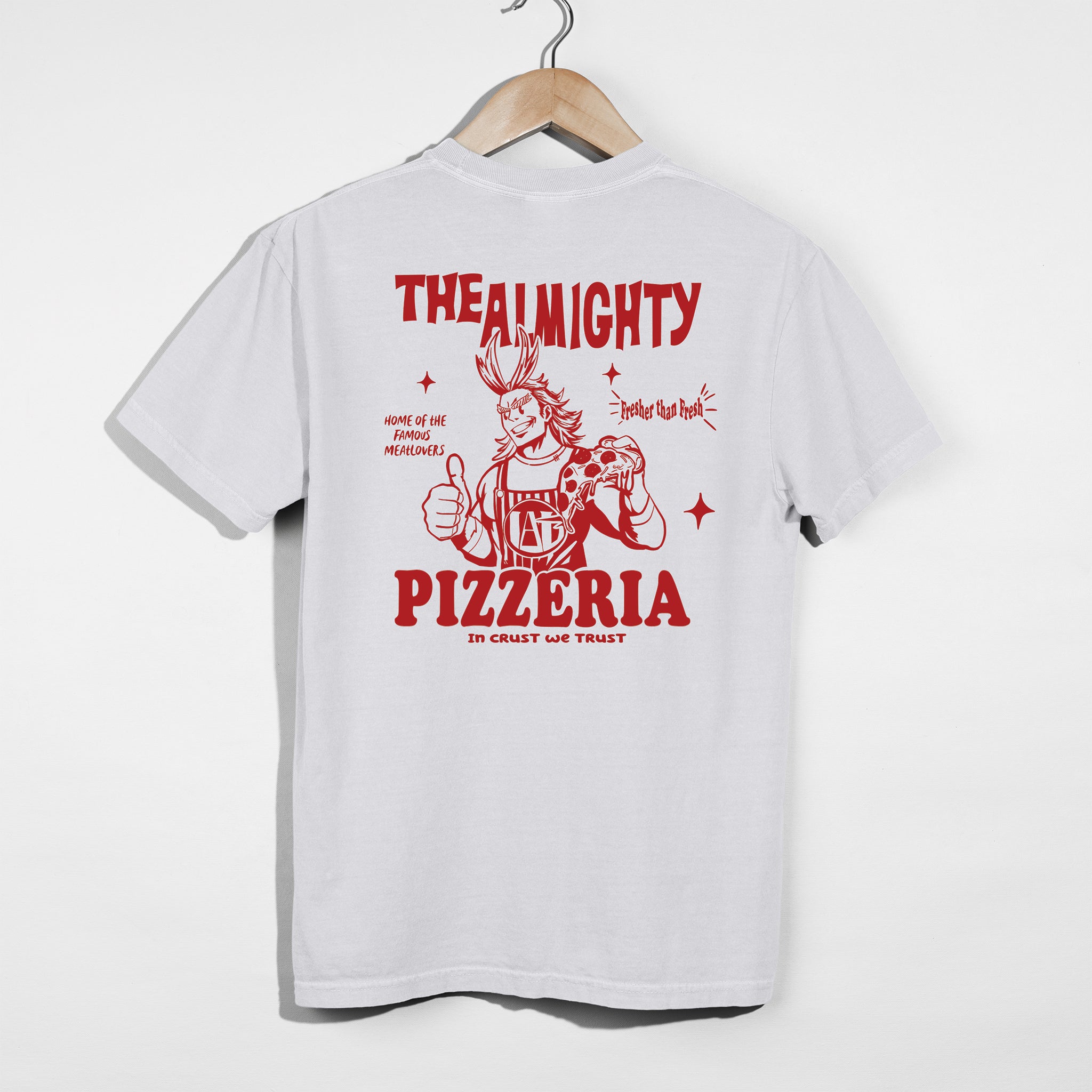 All Might Retro Pizza Anime Shirt