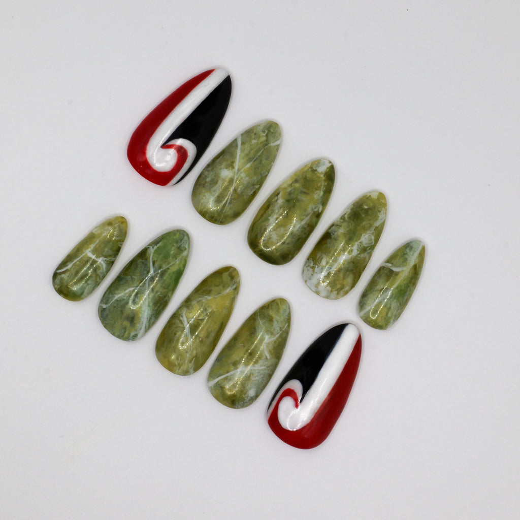 Māori-Inspired Press-Ons - Almond