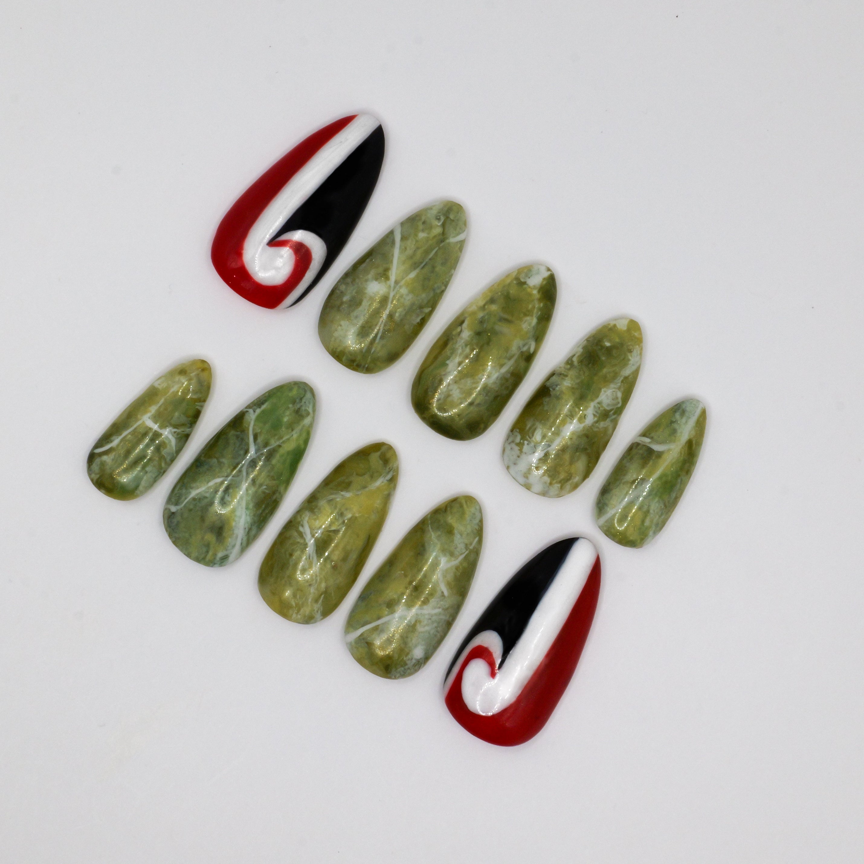 Māori-Inspired Press-Ons - Almond