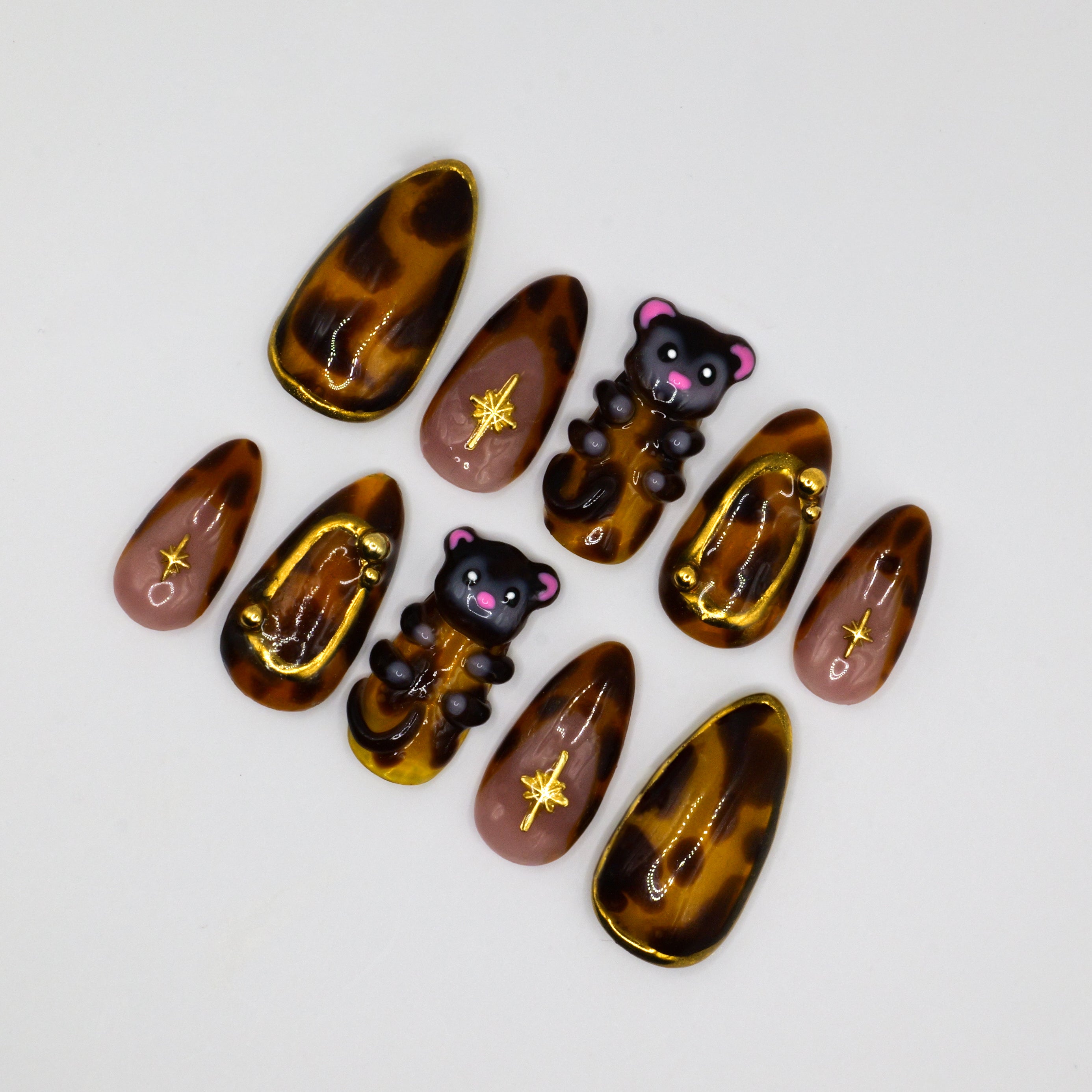 Cosmic Bear Press-Ons - Almond