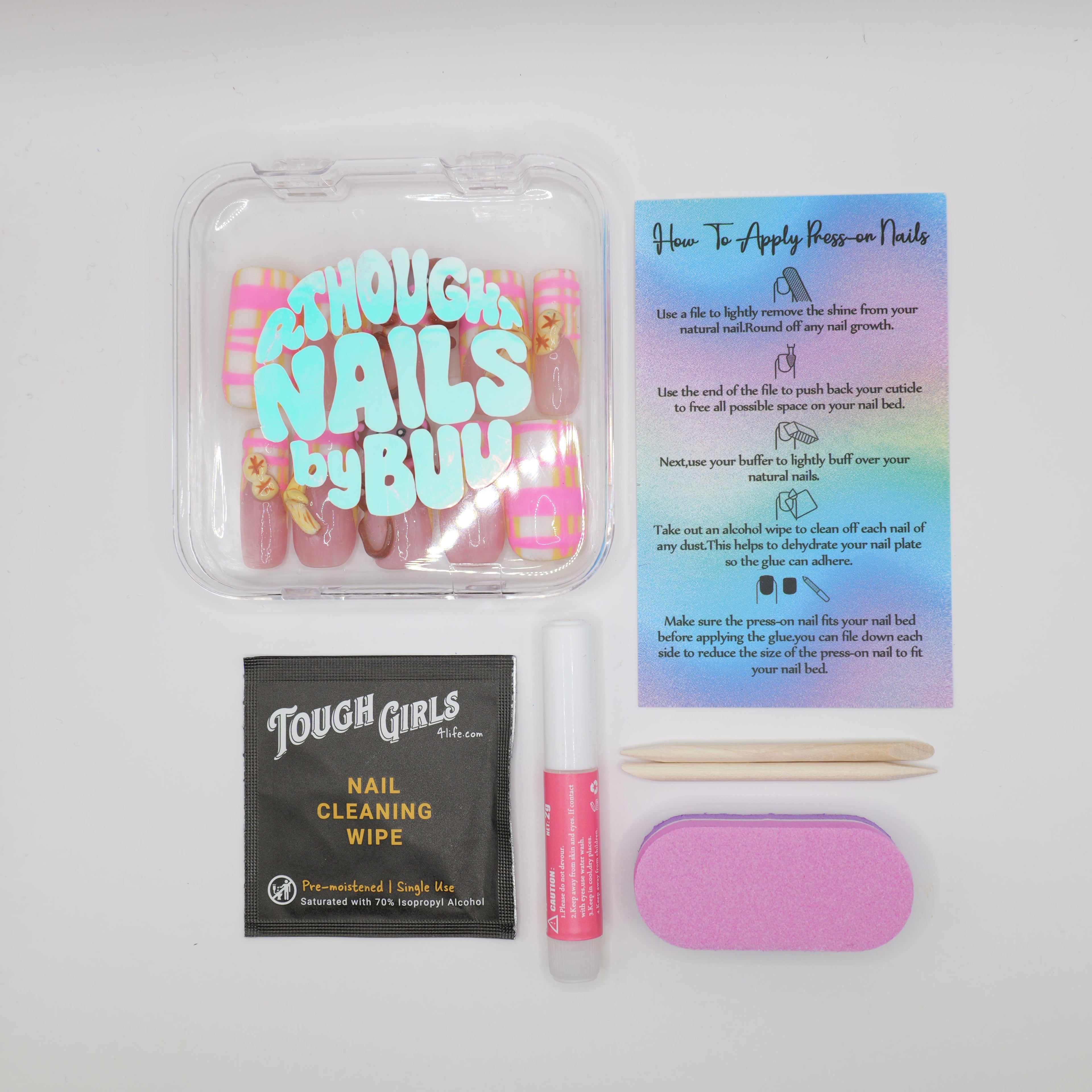 Golden Ghoul Glam Press-Ons - Almond