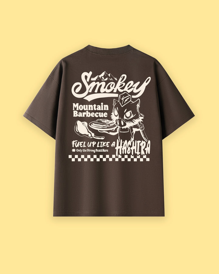 Inosuke BBQ Oversized Drop Shoulder Premium Tee In Creme