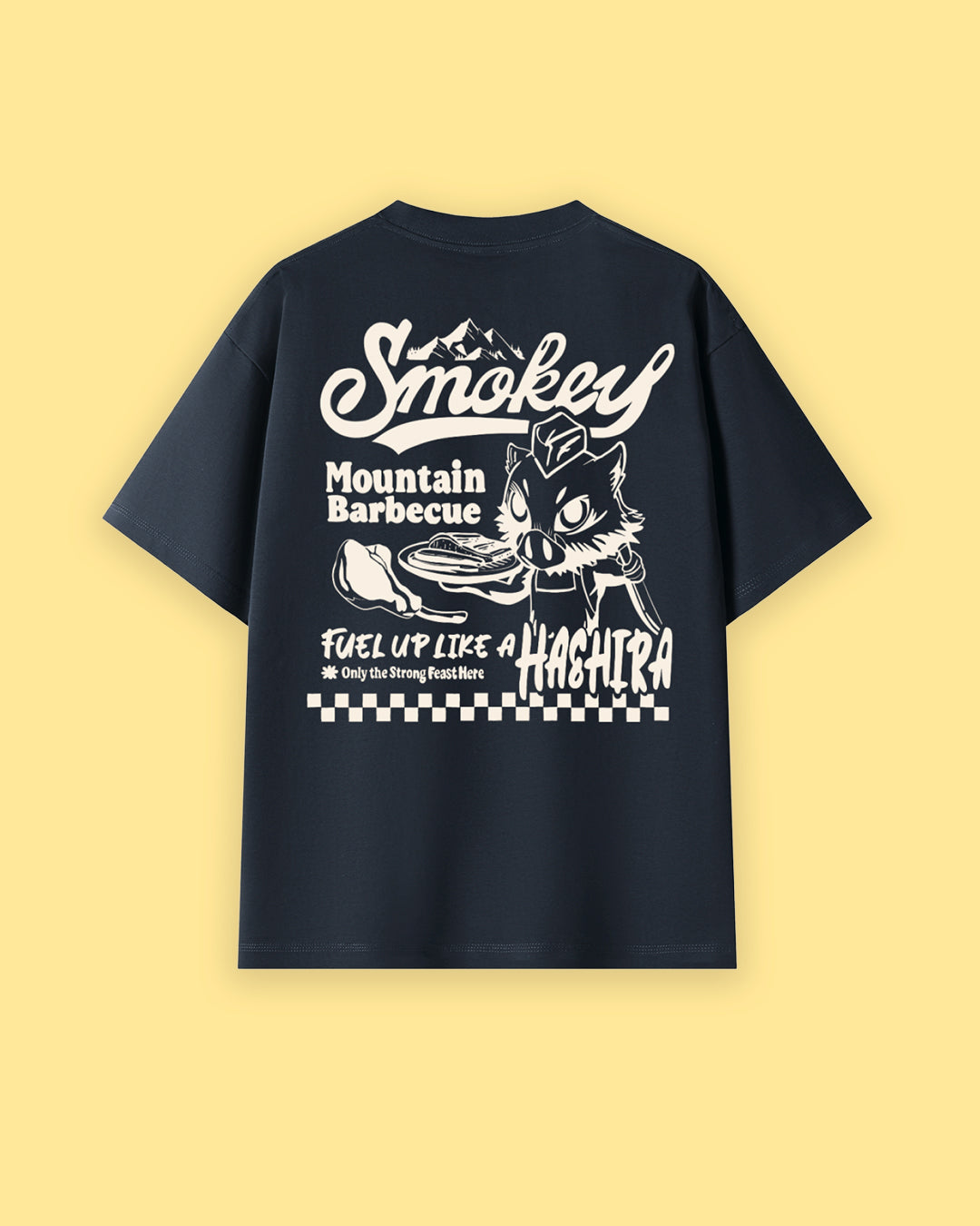 Inosuke BBQ Oversized Drop Shoulder Premium Tee In Creme