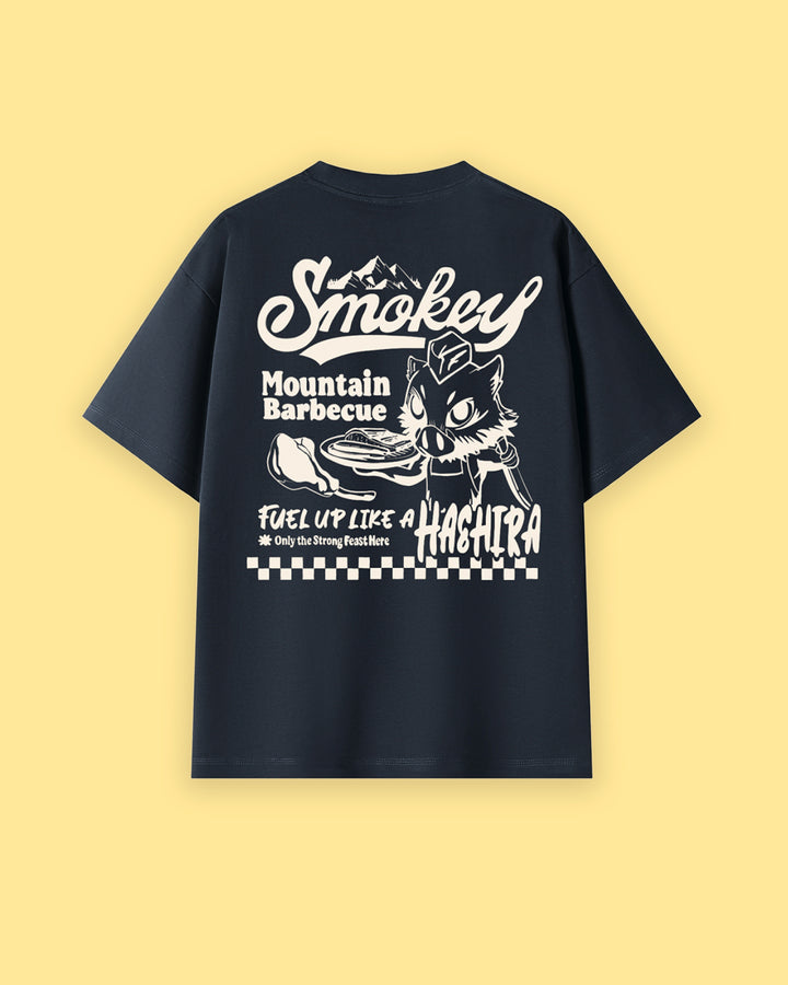 Inosuke BBQ Oversized Drop Shoulder Premium Tee In Creme