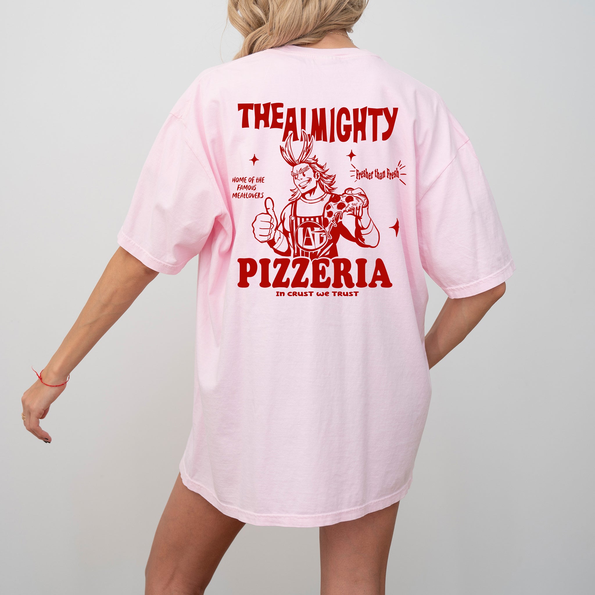 All Might Retro Pizza Anime Shirt