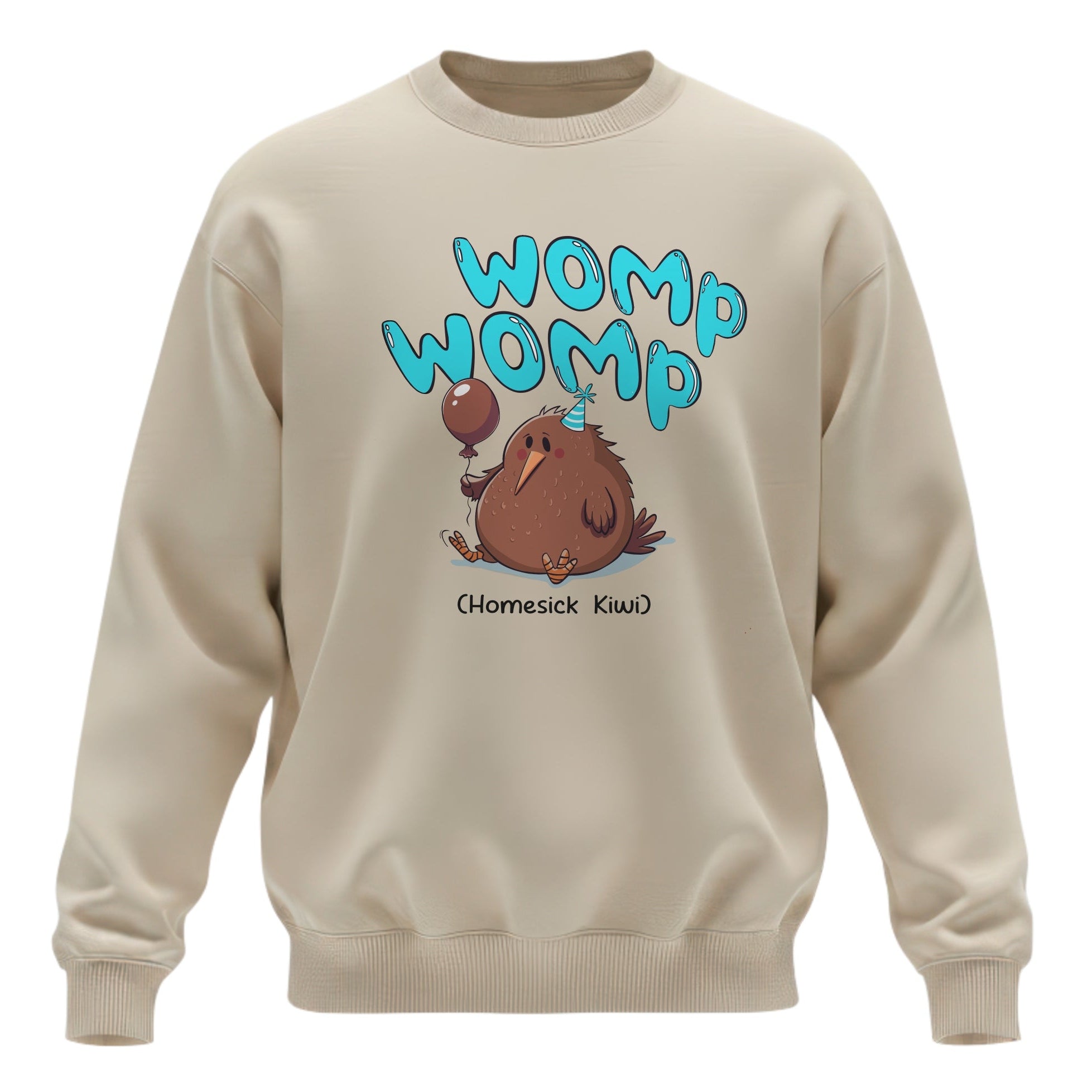 "Womp Womp" Homesick Kiwi | Cute Sad Bird Aesthetic Crewneck Sweatshirt