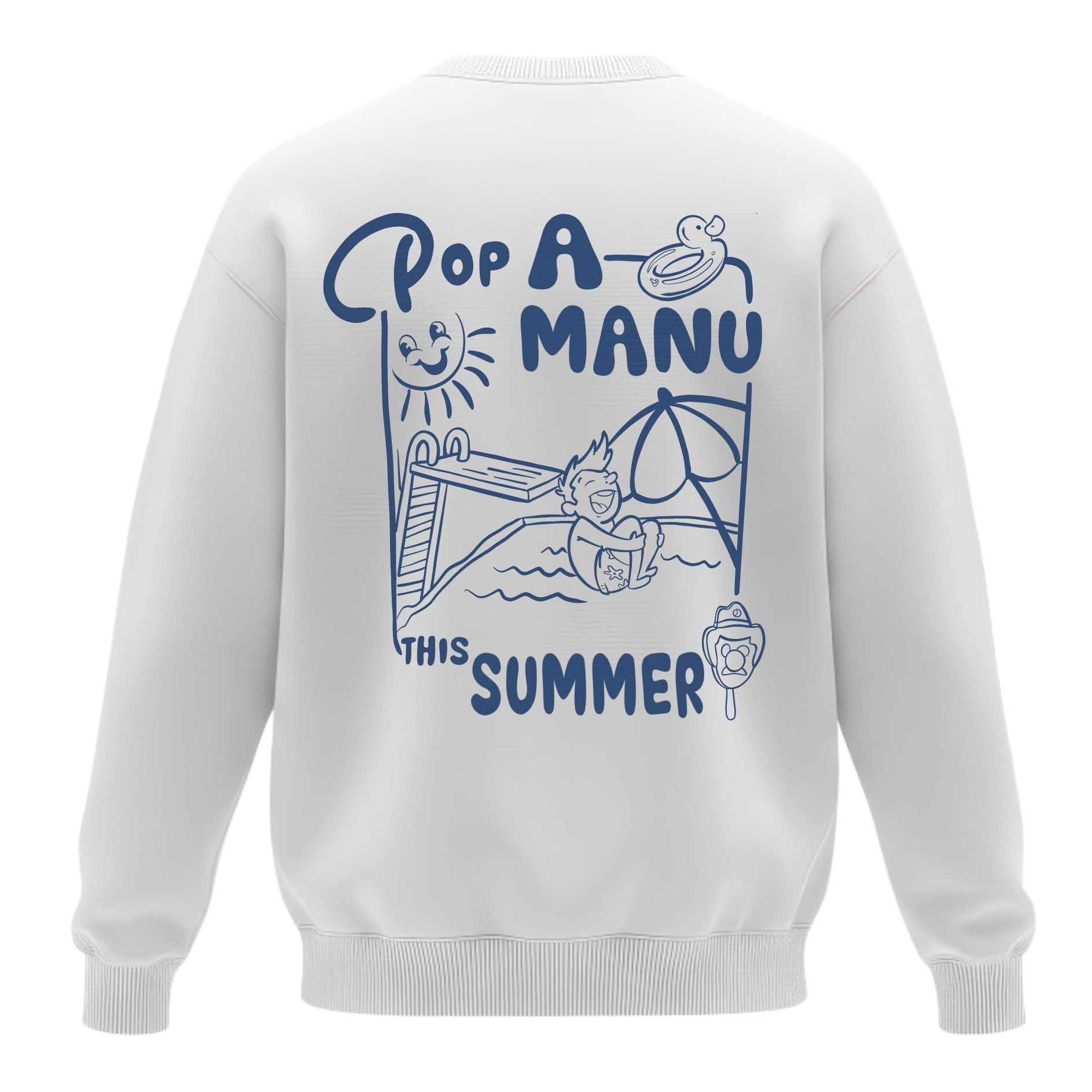 Pop A Manu This Summer Sweatshirt - Retro NZ Streetwear Graphic Crewneck