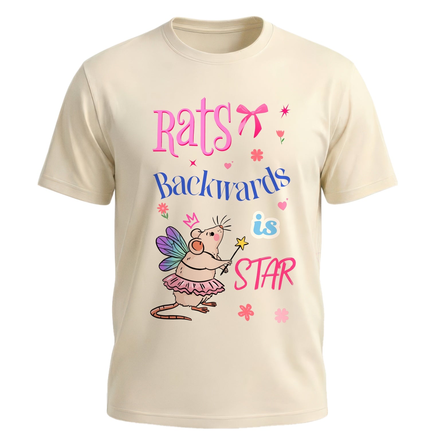 Rats Backwards Is Star Shirt - Funny Coquette Rat Fairy Tee