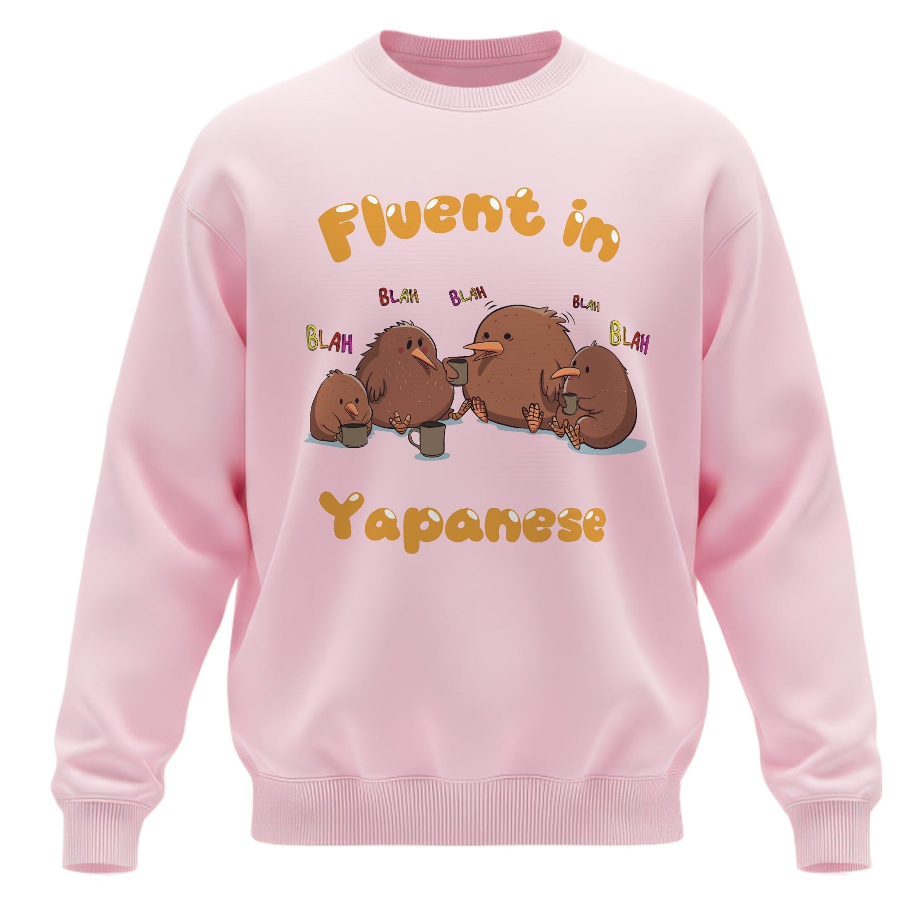 "Fluent in Yapanese" Funny Kiwi Bird Sweatshirt - Cute Animal Graphic Pullover