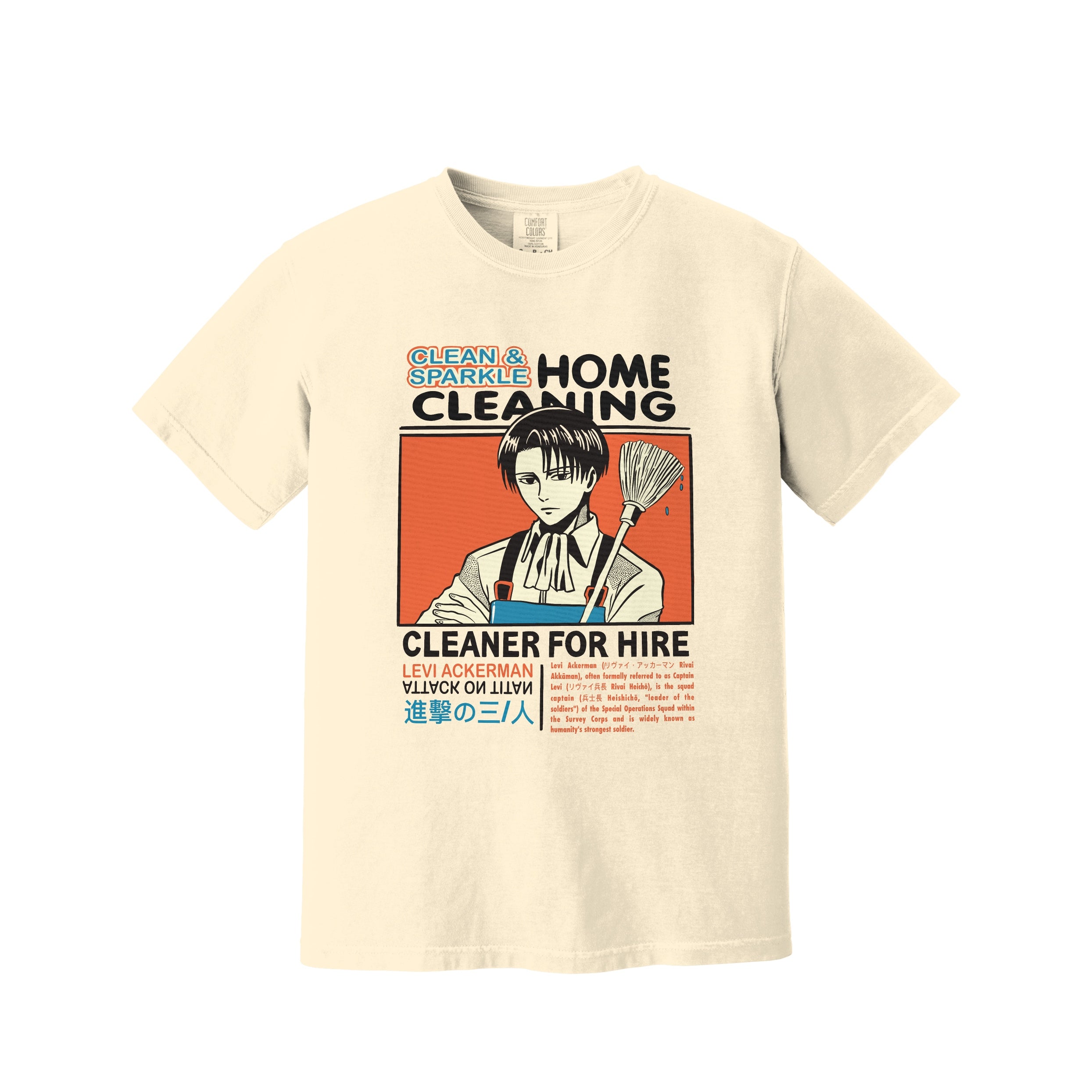 Levi Ackerman Vintage Cleaning Poster T-Shirt