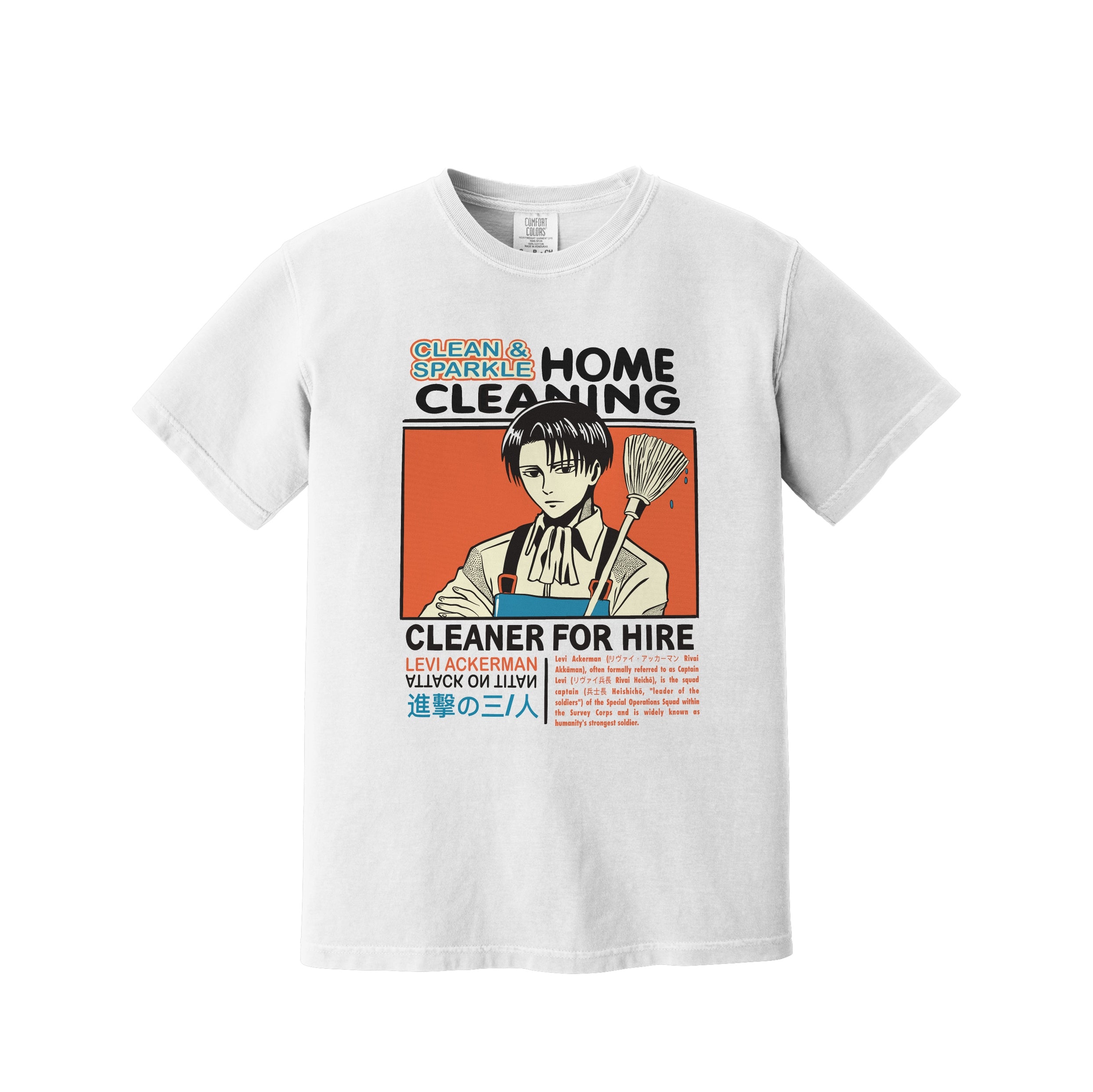 Levi Ackerman Vintage Cleaning Poster T-Shirt