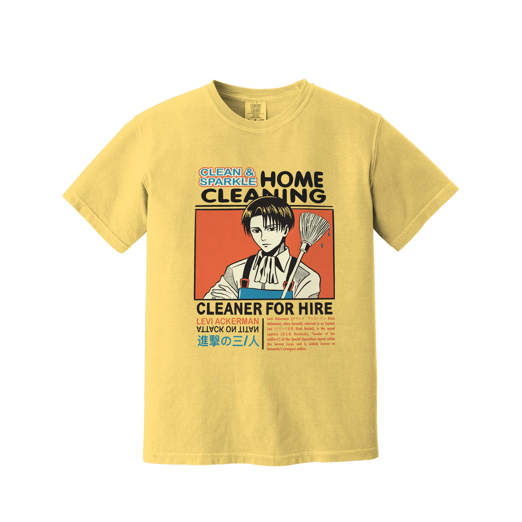 Levi Ackerman Vintage Cleaning Poster T-Shirt