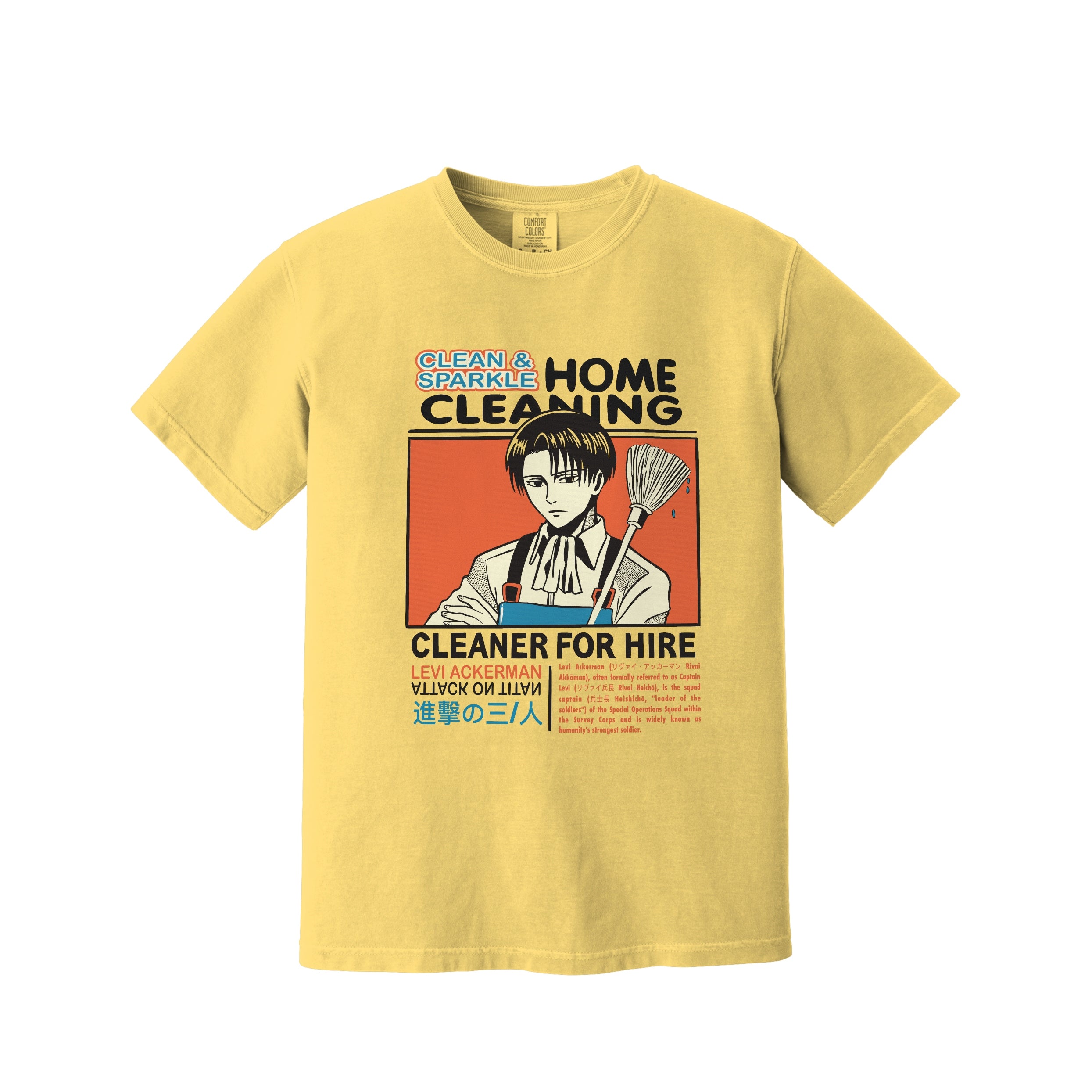 Levi Ackerman Vintage Cleaning Poster T-Shirt