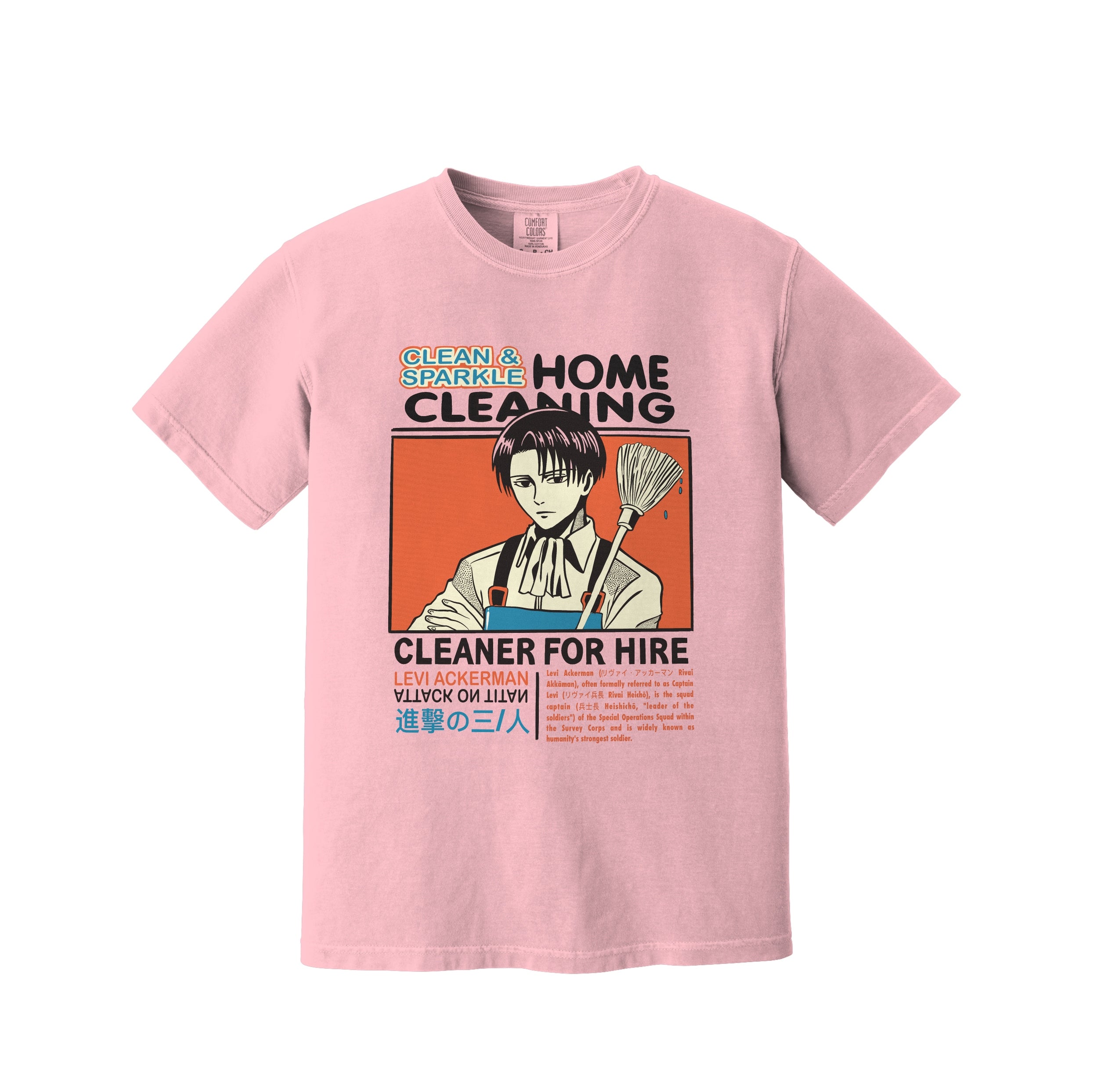 Levi Ackerman Vintage Cleaning Poster T-Shirt