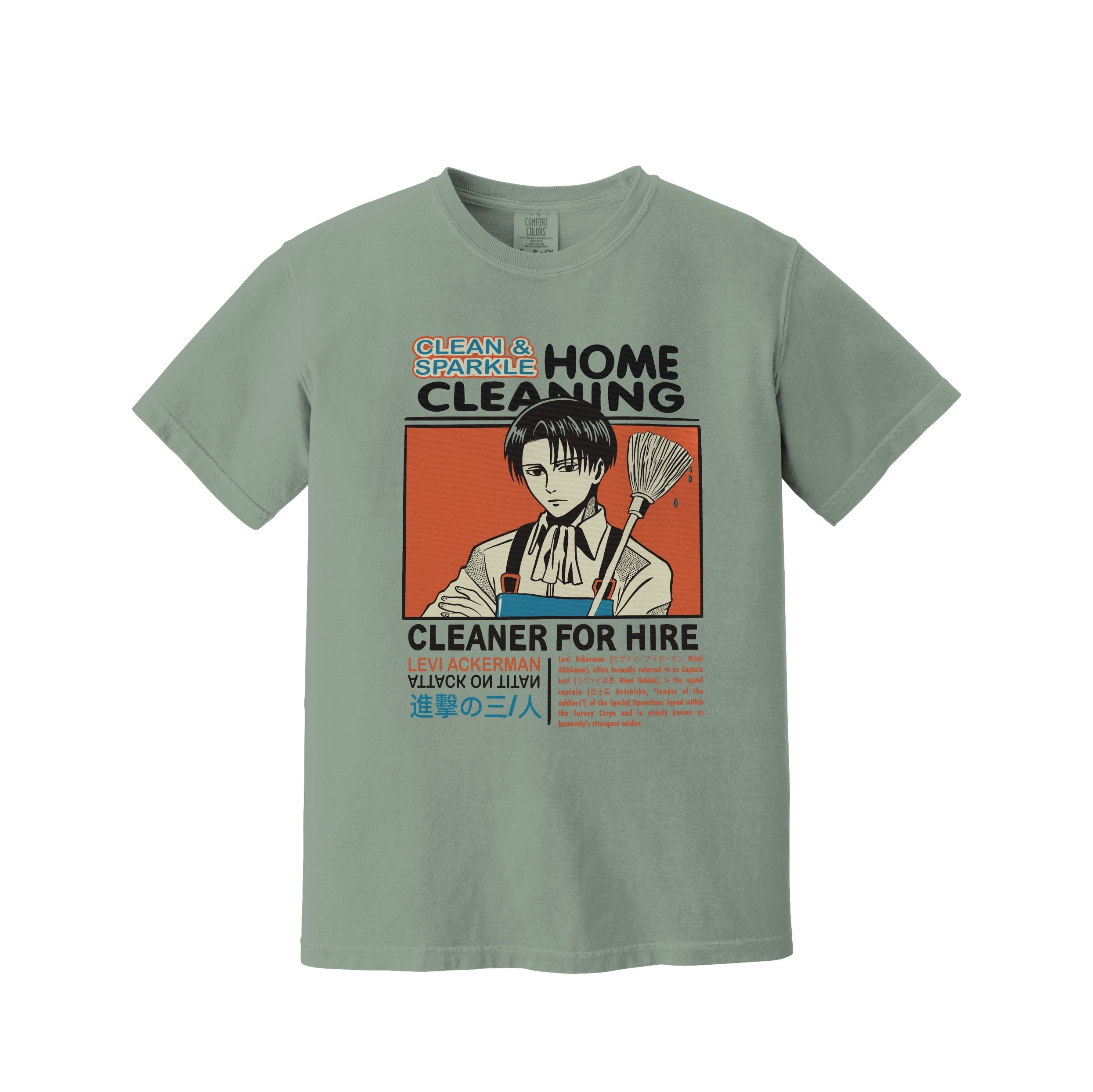 Levi Ackerman Vintage Cleaning Poster T-Shirt