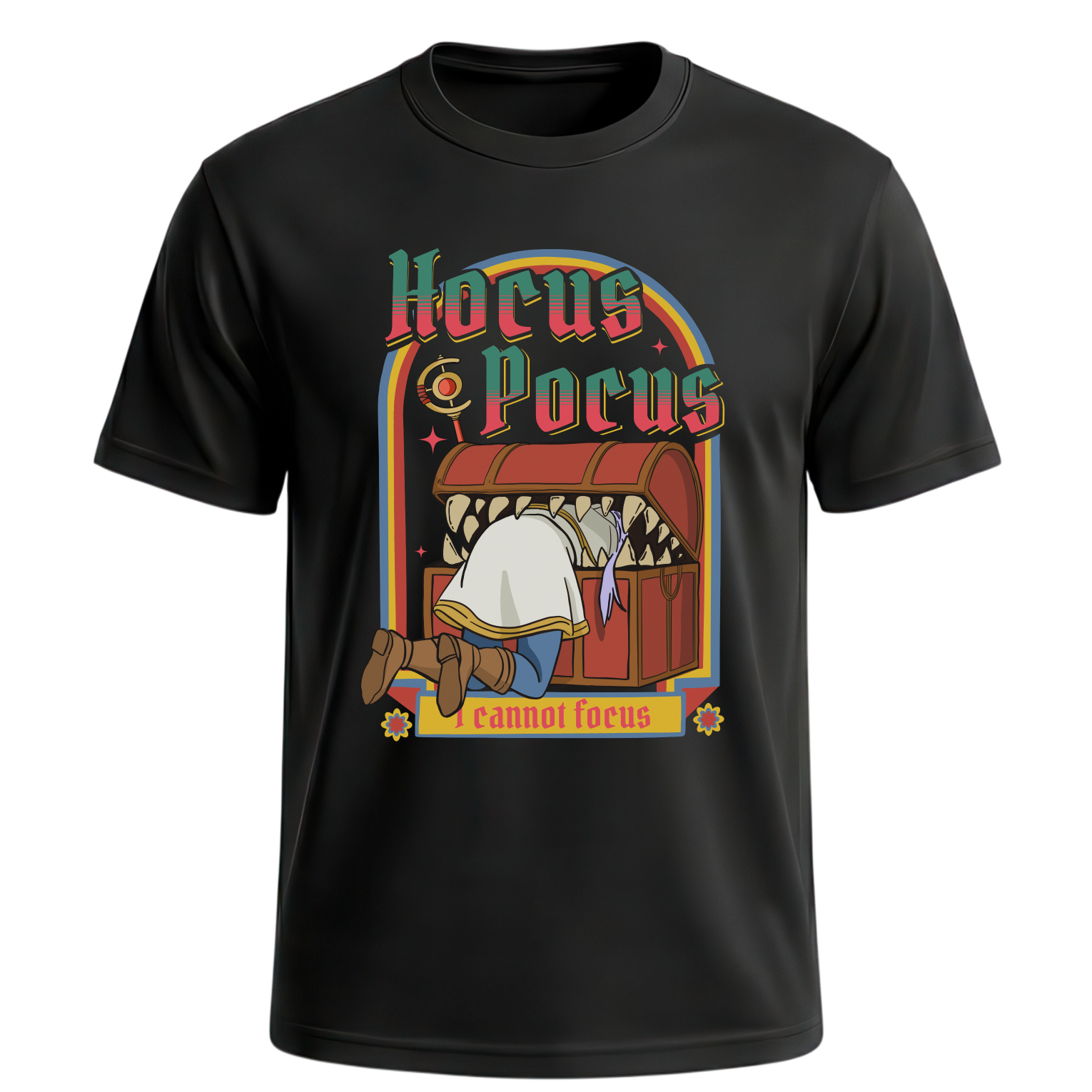 Hocus Pocus I Cannot Focus - Frieren Mimic Chest Comfort Colors® Tee