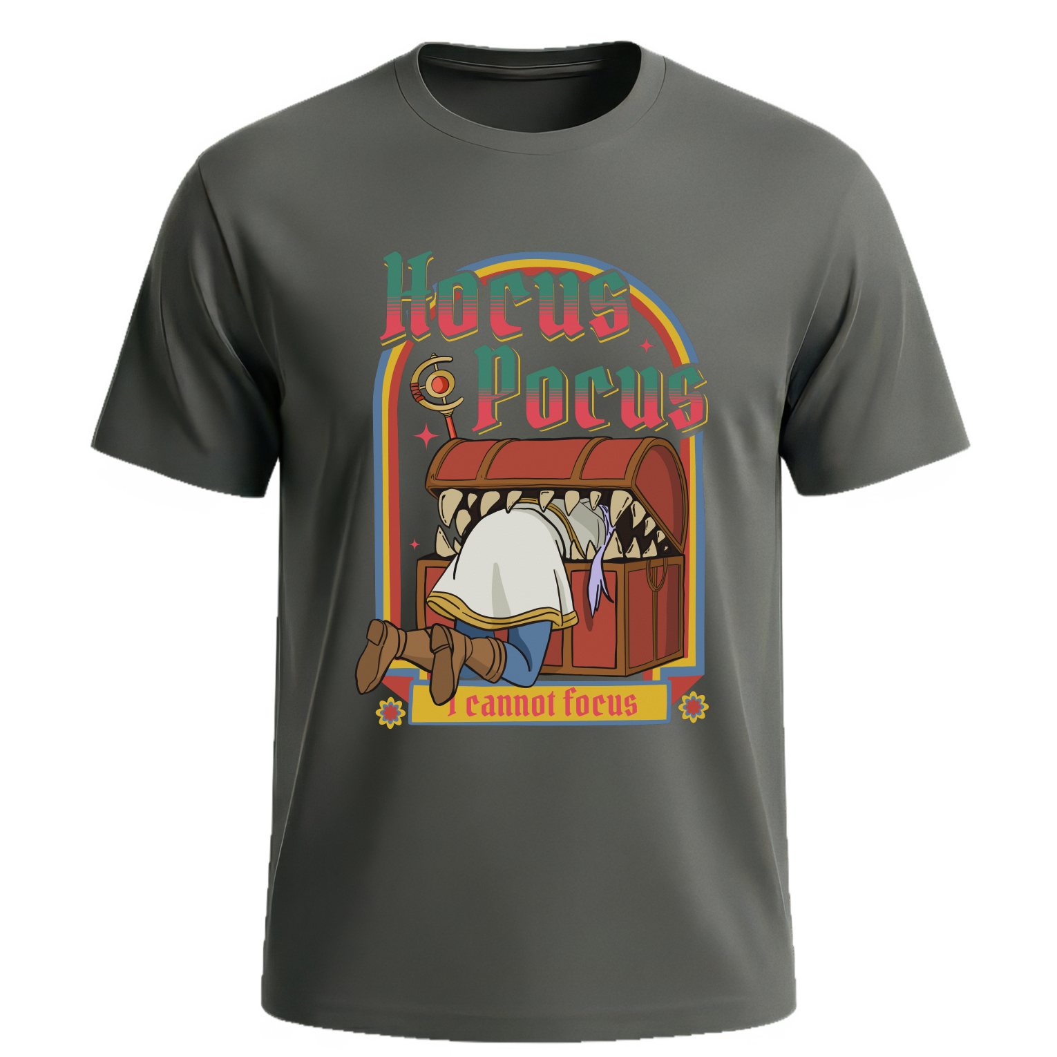 Hocus Pocus I Cannot Focus - Frieren Mimic Chest Comfort Colors® Tee