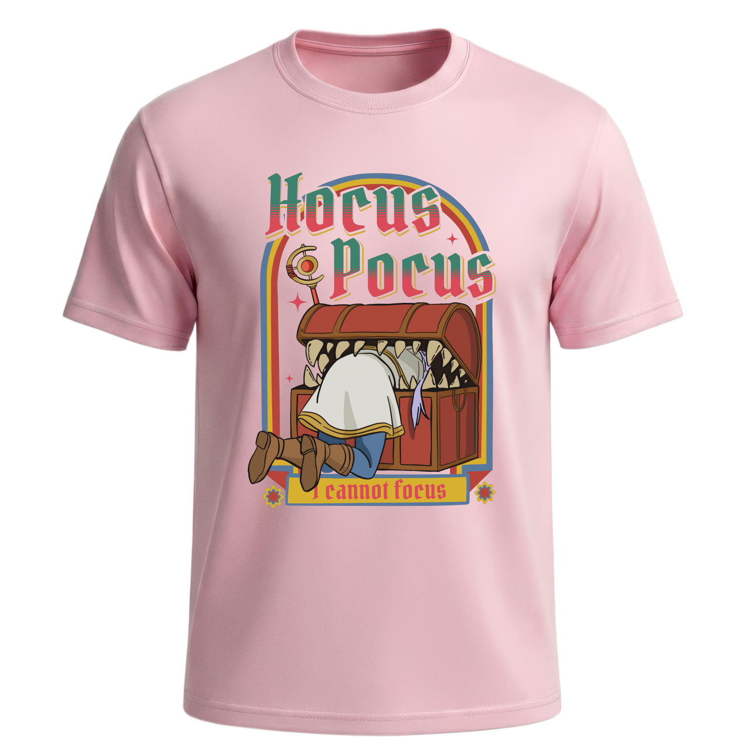Hocus Pocus I Cannot Focus - Frieren Mimic Chest Comfort Colors® Tee