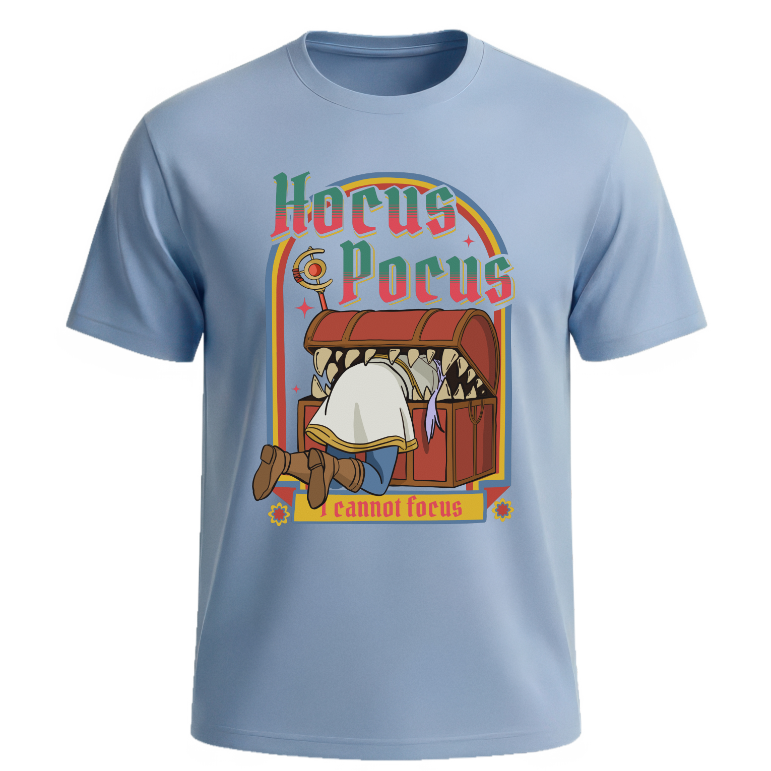 Hocus Pocus I Cannot Focus - Frieren Mimic Chest Comfort Colors® Tee