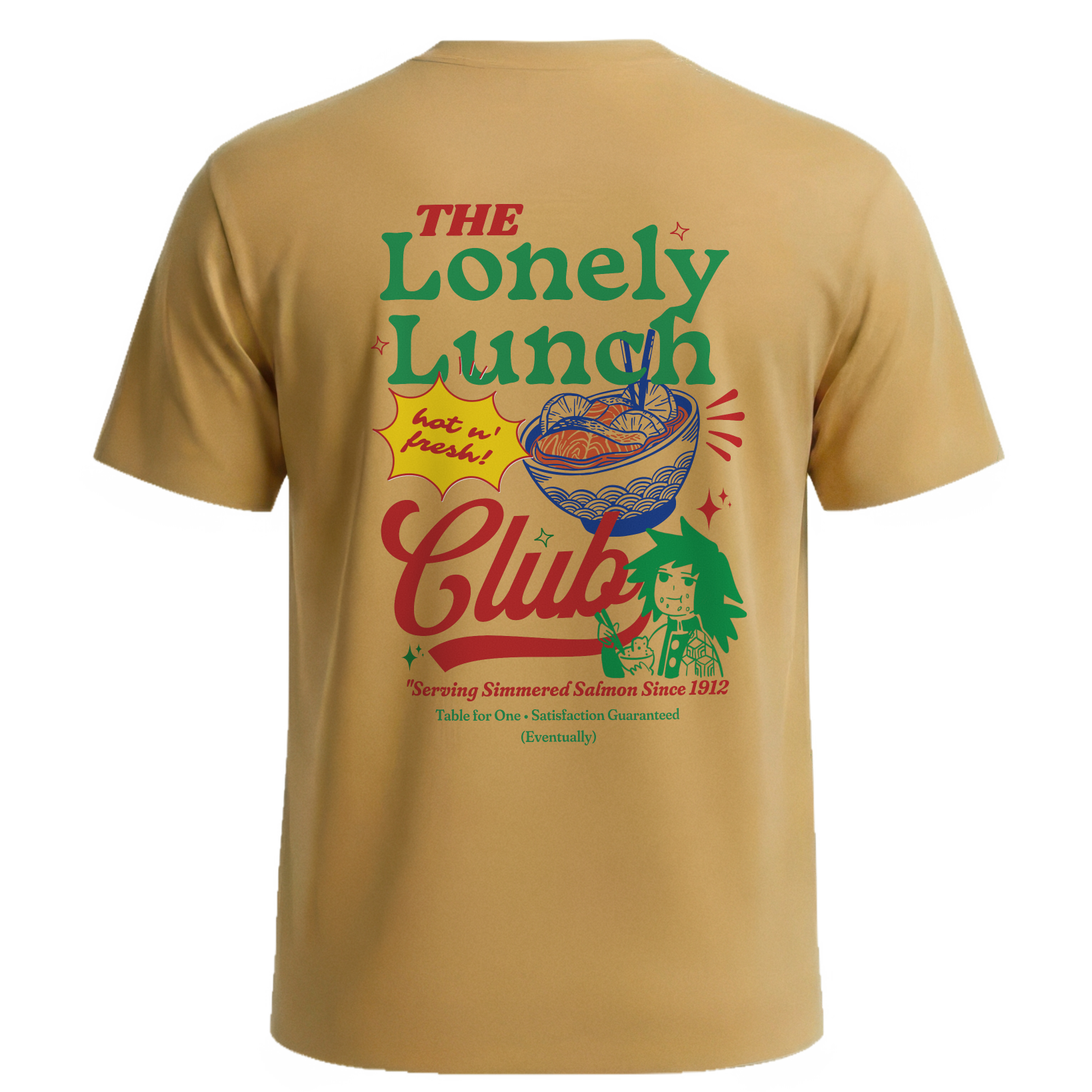 Lonely Lunch Club Tee | Retro Giyu Water Swordsman Diner Graphic | Comfort Colors®