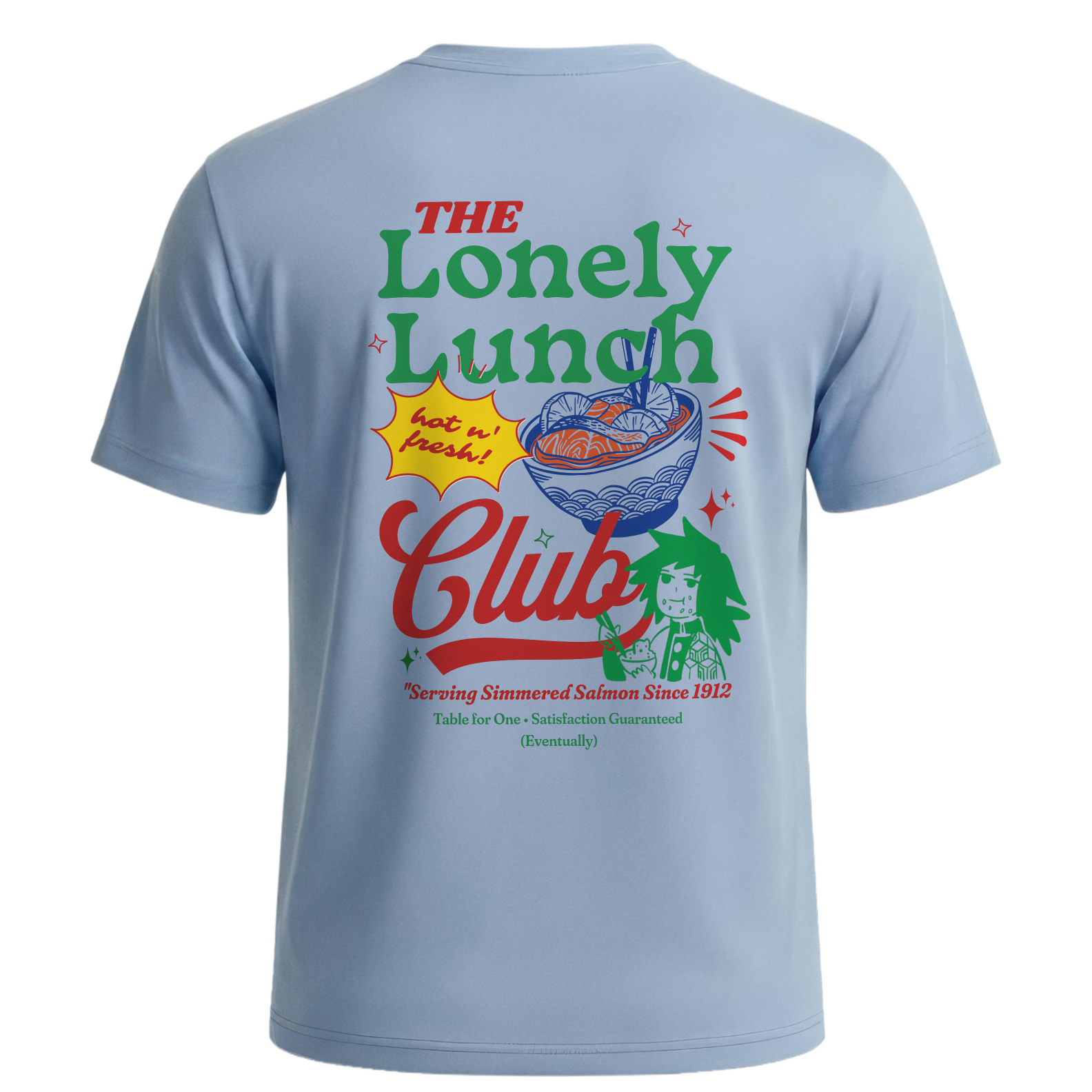 Lonely Lunch Club Tee | Retro Giyu Water Swordsman Diner Graphic | Comfort Colors®
