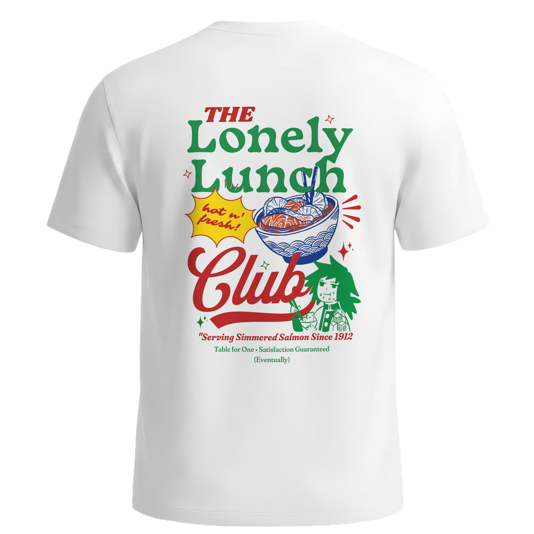Lonely Lunch Club Tee | Retro Giyu Water Swordsman Diner Graphic | Comfort Colors®