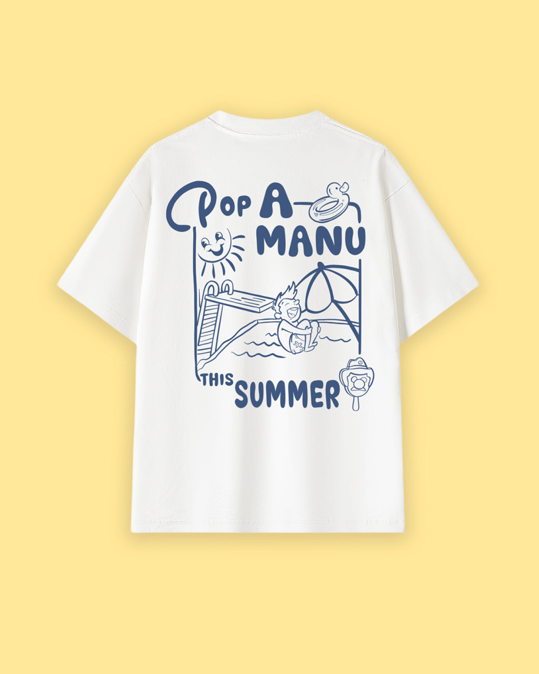 Pop a Manu Oversized Drop Shoulder Premium Tee