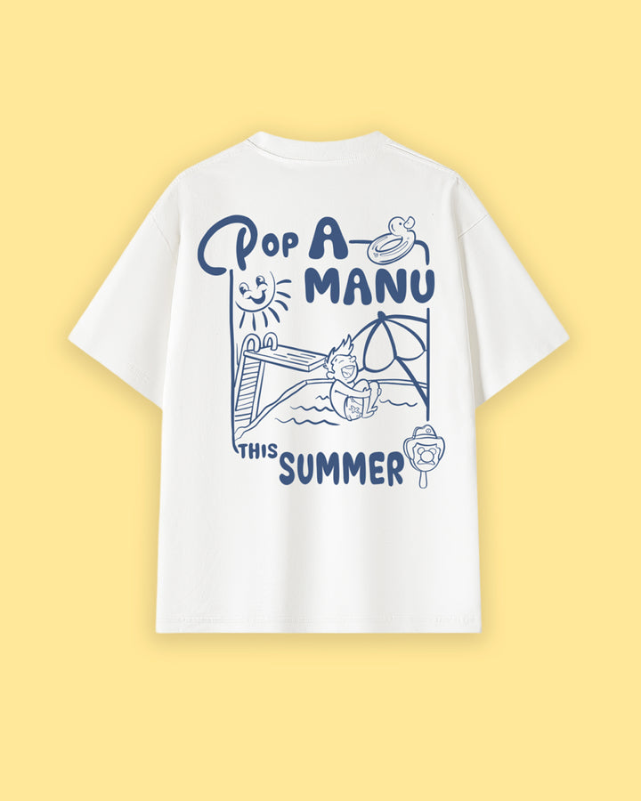 Pop a Manu Oversized Drop Shoulder Premium Tee