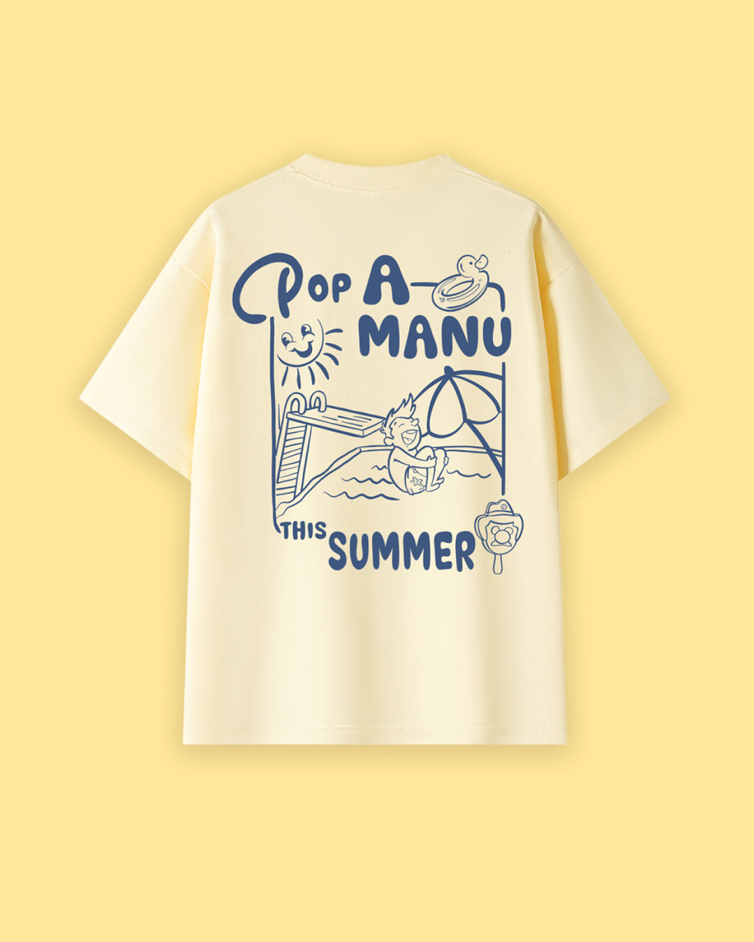 Pop a Manu Oversized Drop Shoulder Premium Tee