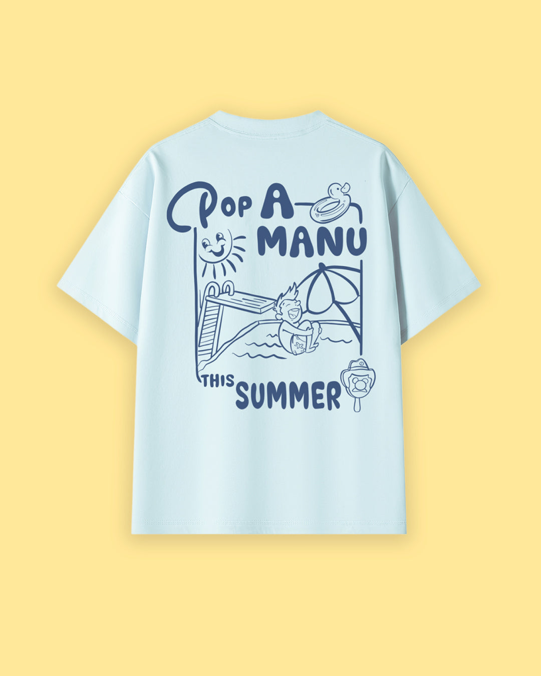 Pop a Manu Oversized Drop Shoulder Premium Tee