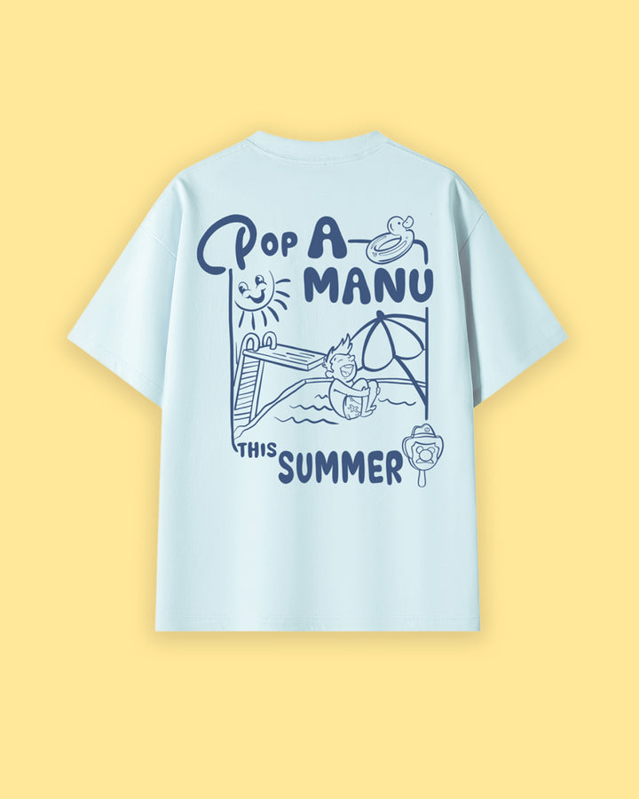 Pop a Manu Oversized Drop Shoulder Premium Tee