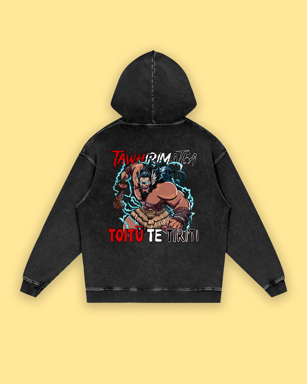 Toitū Te Tiriti v1 Snow Washed Hoodie
